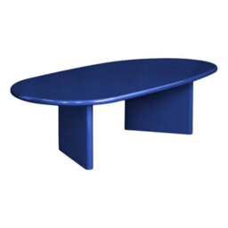 Sweeek - Oval Coffee Table With Glossy Finish Blue 120X60X35 Cm - Rumi - thumbnail 2