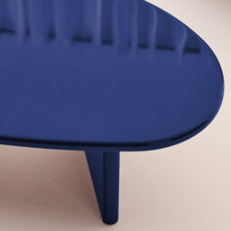 Sweeek - Oval Coffee Table With Glossy Finish Blue 120X60X35 Cm - Rumi - thumbnail 6