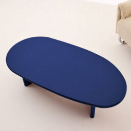 Sweeek - Oval Coffee Table With Glossy Finish Blue 120X60X35 Cm - Rumi - thumbnail 5