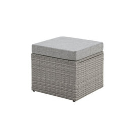 EVRE Marilyn 9 Seater Rattan Garden Furniture Set Corner Sofa With Glass Table & Footstool Mountain Grey - thumbnail 5