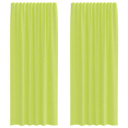 Berkfield Voile Curtains With Rod Pockets 2 Pcs Apple Green - thumbnail 2