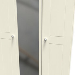 Albert Triple Mirror Wardrobe In Cream Ash & Oak (Ready Assembled) - thumbnail 4