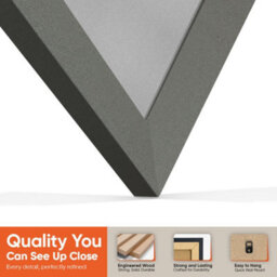 "AK Frames 25X17"" Dark Grey Sleek Vinyl Record Frame With Silver Mount For 12 Inch Lp Cover & Disc - Overlapped Design" - thumbnail 3