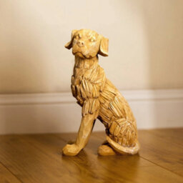 Carved Large Dog Garden Ornament Resin Statue - thumbnail 3