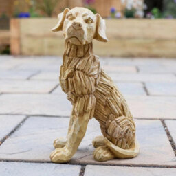 Carved Large Dog Garden Ornament Resin Statue - thumbnail 2