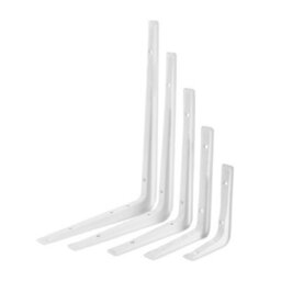 Pluto White Metal Steel Shelf Wall Brackets 220mm X 320mm X 25mm - 4 Pack - thumbnail 4