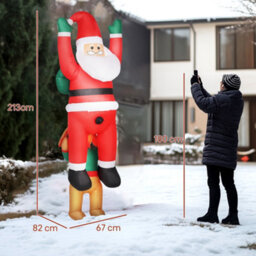 Outsunny Blow Up Hanging Christmas Decoration With Built-In Led Lights - thumbnail 3