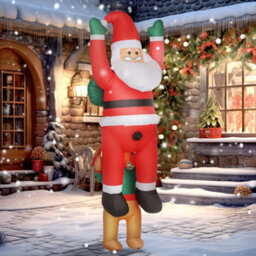 Outsunny Blow Up Hanging Christmas Decoration With Built-In Led Lights - thumbnail 1