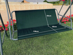 Replacement Seat Cover For Two And Three Garden Swings, Waterproof Thick (600D) - 138 X 50 Cm, Green. - thumbnail 2