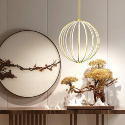CGC Interiors Cgc Paraplu 3 Globe 45Cm Satin Gold Led Ceiling Pendant Light - thumbnail 3