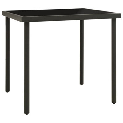 Berkfield Outdoor Dining Table Anthracite 80X80X72 Cm Glass And Steel - image 1