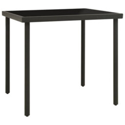 Berkfield Outdoor Dining Table Anthracite 80X80X72 Cm Glass And Steel