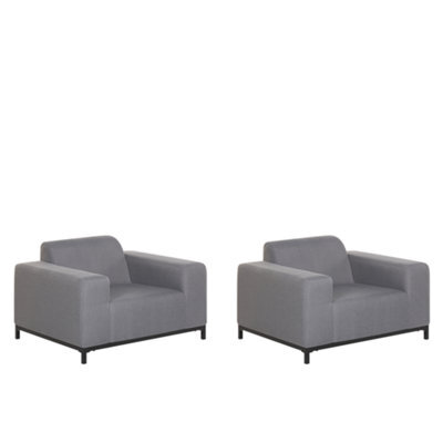 Beliani Industrial Armchair Rovigo Fabric Grey - image 1