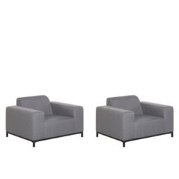 Beliani Industrial Armchair Rovigo Fabric Grey - thumbnail 1