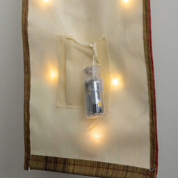 Samuel Alexander 1.2M Battery Operated Light Up Hanging Christmas Santa Stop Here Fabric Banner With Leds - thumbnail 9