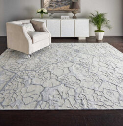 Ivory Wool Luxurious Modern Handmade Easy To Clean Abstract Optical/ (3D) Dining Room Bedroom And Living Room Rug -236Cm X 297Cm - thumbnail 1