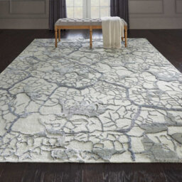 Ivory Wool Luxurious Modern Handmade Easy To Clean Abstract Optical/ (3D) Dining Room Bedroom And Living Room Rug -236Cm X 297Cm - thumbnail 2