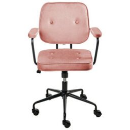 Beliani  Desk Chair Pawnee Velvet Pink - thumbnail 5