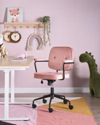 Beliani  Desk Chair Pawnee Velvet Pink - thumbnail 2