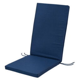 SOFTILLO High Back Garden Chair Cushion Waterproof Outdoor Patio Recliner Seat Pad Luxury Furniture Support 120X45X4Cm Dark Blue