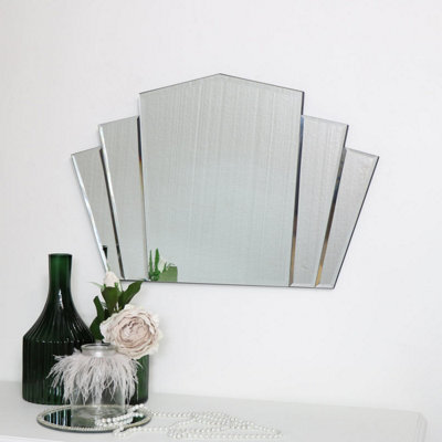Melody Maison Art Deco Fan Frameless Wall Mirror 40Cm X 60Cm - image 1