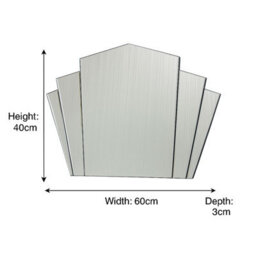 Melody Maison Art Deco Fan Frameless Wall Mirror 40Cm X 60Cm - thumbnail 7