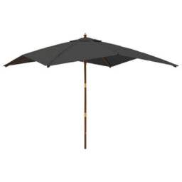 Berkfield Garden Parasol With Wooden Pole Anthracite 300X300X273 Cm - thumbnail 2