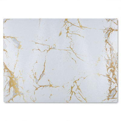Benjamin Tate Design Golden Marble Glass Chopping Board - image 1