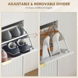 White-4 Drawers Narrow Shoe Cabinet With Drawers And Adjustable Shelves - thumbnail 5
