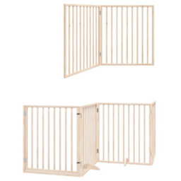 Walplus Wood Dog Gate With Door Foldable 12 Panels 960 Cm Poplar Wood - thumbnail 3
