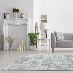 Abstract Silver Modern Easy To Clean Abstract Rug For Dining Room Bedroom And Living Room-80Cm X 150Cm - thumbnail 2