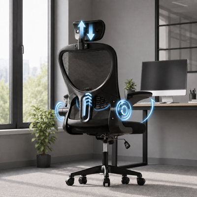 JAJALUYA Office Chair - Ergonomic Desk Chair With Lumbar Support Headrest Adjustable - image 1