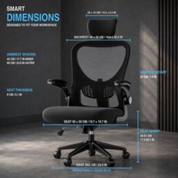 JAJALUYA Office Chair - Ergonomic Desk Chair With Lumbar Support Headrest Adjustable - thumbnail 7