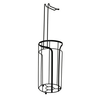 Showerdrape Dante Black Toilet Roll Holder & Spare Paper Holder Combination - image 1