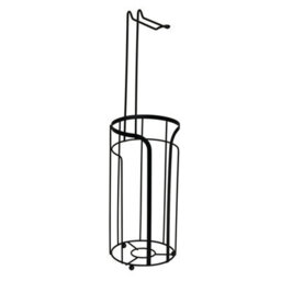 Showerdrape Dante Black Toilet Roll Holder & Spare Paper Holder Combination - thumbnail 1