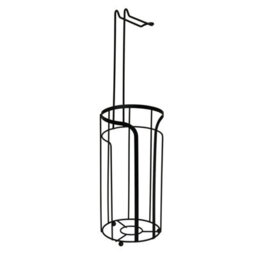 Showerdrape Dante Black Toilet Roll Holder & Spare Paper Holder Combination - thumbnail 3