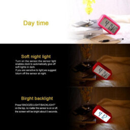Rose Red Digital Led Bedside Alarm Clock With Snooze, Temperature & Date Display - thumbnail 6