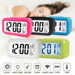Rose Red Digital Led Bedside Alarm Clock With Snooze, Temperature & Date Display - thumbnail 5