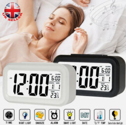 Rose Red Digital Led Bedside Alarm Clock With Snooze, Temperature & Date Display - thumbnail 2