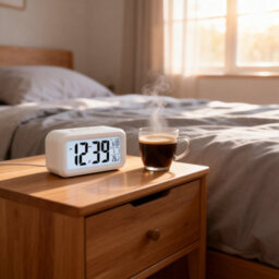 Rose Red Digital Led Bedside Alarm Clock With Snooze, Temperature & Date Display - thumbnail 3