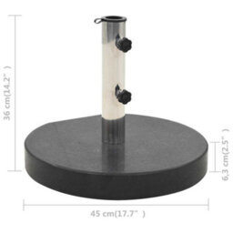 Vidaxl Parasol Base Granite 28.5 Kg Round Black - thumbnail 8