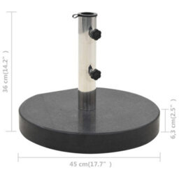 Vidaxl Parasol Base Granite 28.5 Kg Round Black - thumbnail 6