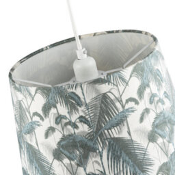 Happy Homewares Modern Green Palm Trees Linen Fabric Drum Lamp Shade With Cotton Inner - thumbnail 4