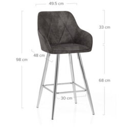 Atlantic Mason Bar Stool Charcoal & Chrome Legs - thumbnail 5
