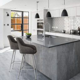 Atlantic Mason Bar Stool Charcoal & Chrome Legs