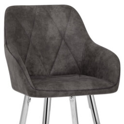 Atlantic Mason Bar Stool Charcoal & Chrome Legs - thumbnail 3