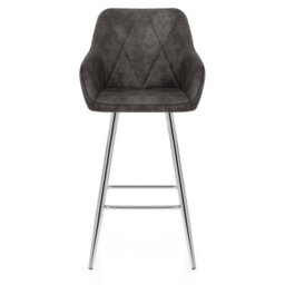 Atlantic Mason Bar Stool Charcoal & Chrome Legs - thumbnail 2