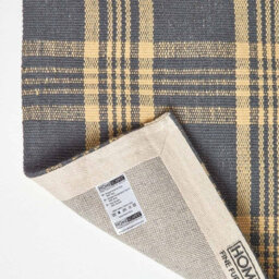 Homescapes Douglas Grey And Yellow Tartan Check Non-Slip 100% Wool Rug, 66 X 200 Cm - thumbnail 5