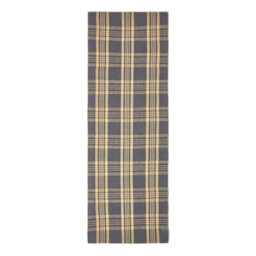 Homescapes Douglas Grey And Yellow Tartan Check Non-Slip 100% Wool Rug, 66 X 200 Cm - thumbnail 2