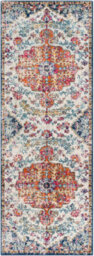 Livabliss Harput-Vintage Blue Orange Yellow Grey Traditional Boho Living Dining Bedroom Rug 80 X 220 Cm Easy Care, Non Shedding - thumbnail 1